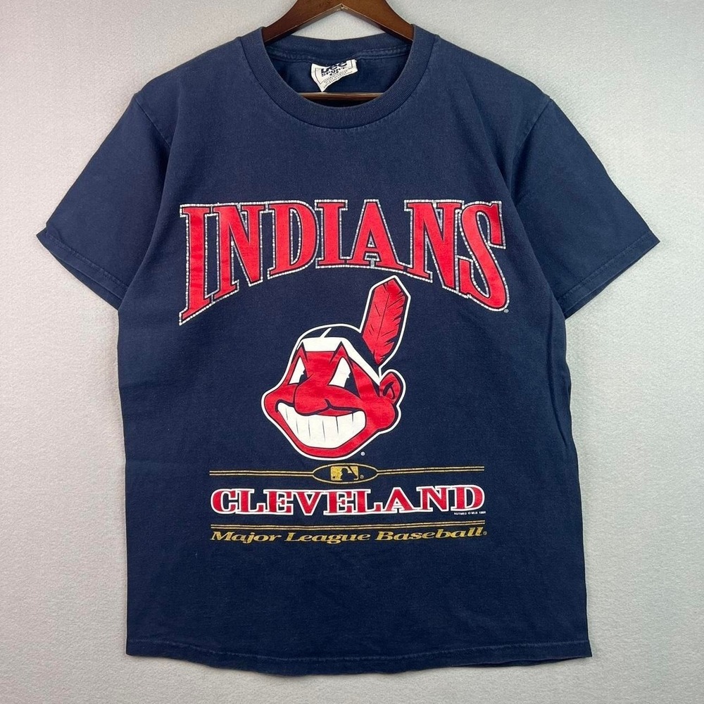 Vintage Cleveland Indians MLB Blue  Lee Sport Tee Shirt M
